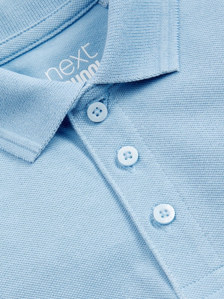 Blue School Short Sleeve Cotton Polo Shirts 5 Pack (3-16yrs) - Image 5 of 5 Blue School Short Sleeve Cotton Polo Shirts 5 Pack (3-16yrs) - Image 5 of 5