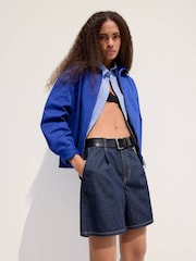 Mango Blue Denim Relaxed-Fit Bermuda Shorts - Image 1 of 4