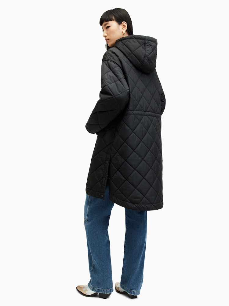 AllSaints Black Rina Liner Coat - Image 4 of 5