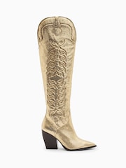 AllSaints Gold Roxanne Boots - Image 2 of 6