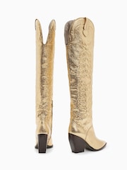 AllSaints Gold Roxanne Boots - Image 4 of 6