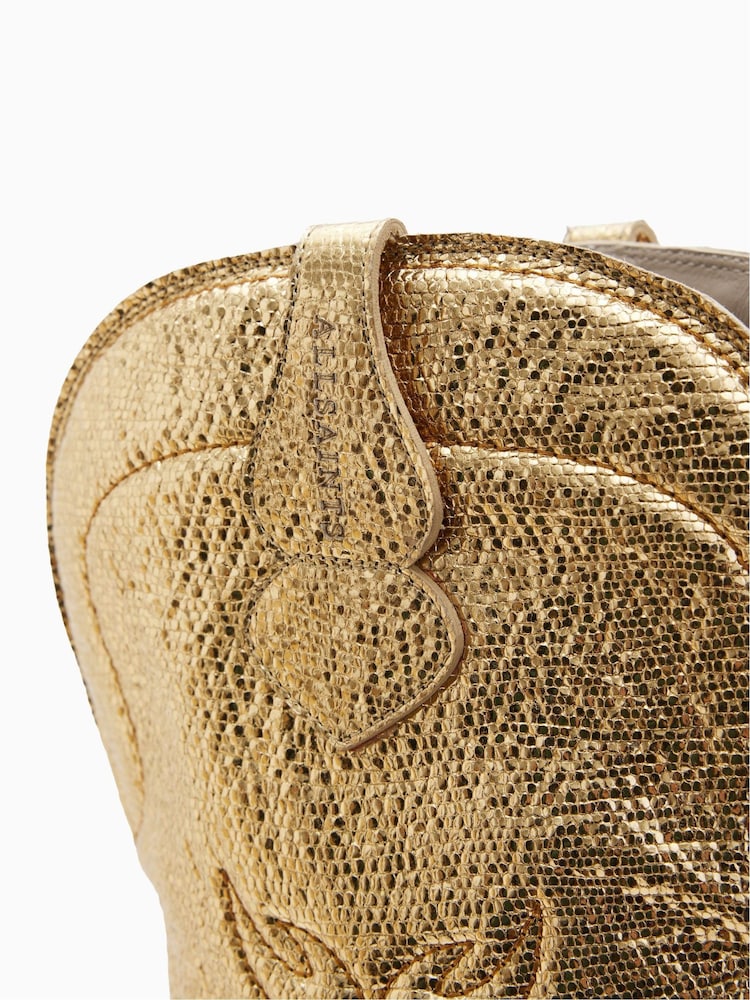 AllSaints Gold Roxanne Boots - Image 6 of 6