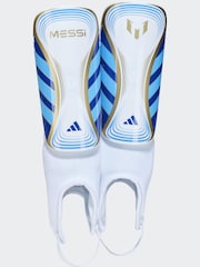 adidas White/Blue Performance Messi Match Shin Guards - Image 1 of 5