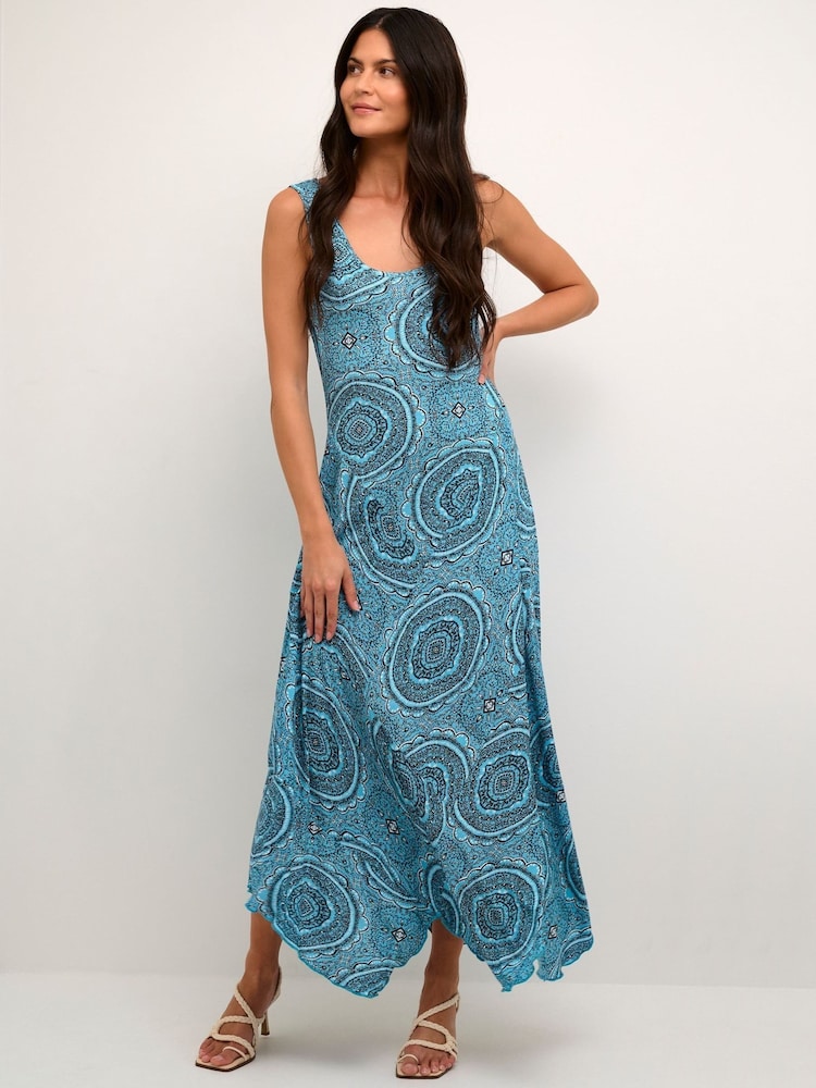 Cream Blue Bastilla Maxi Jersey Dress - Image 2 of 5 Cream Blue Bastilla Maxi Jersey Dress - Image 2 of 5