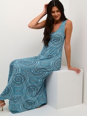 Cream Blue Bastilla Maxi Jersey Dress - Image 3 of 5