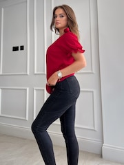 Girl In Mind Red Kimmi Corsage Top - Image 3 of 4