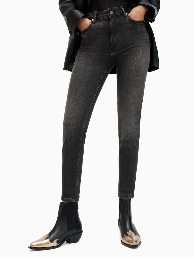 AllSaints Black Dax Vanta Sizeme Jeans - Image 1 of 7