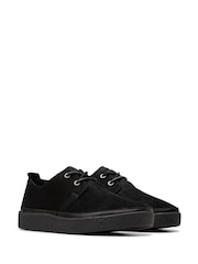 črna Suede - Nizki čevlji Clarks Clarkwood iz usnja z voskom Beeswax - Slika 4 iz 8