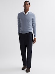 Reiss Porcelain Blue Earl Merino Wool Jumper - Image 1 of 5
