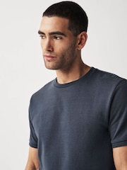 Blue Textured T-Shirt - Image 1 of 7