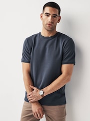 Blue Textured T-Shirt - Image 3 of 7