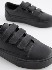 Black Leather Triple Strap School Shoes - Image 4 of 6
