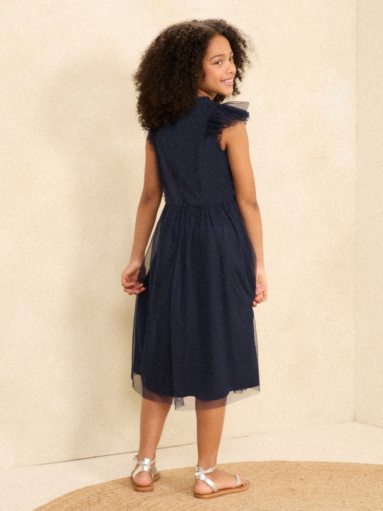 Love & Roses Blue Embellished Occasion Maxi Dress (5-16yrs) - Image 2 of 4