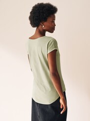 Black/Brown/Blue/Green/Pink Cap Sleeve 100% Cotton T-Shirts 5 Pack - Image 2 of 9