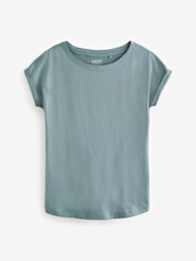 Black/Brown/Blue/Green/Pink Cap Sleeve 100% Cotton T-Shirts 5 Pack - Image 5 of 9