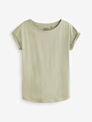Black/Brown/Blue/Green/Pink Cap Sleeve 100% Cotton T-Shirts 5 Pack - Image 7 of 9