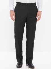 Black Regular Fit Wool Blend Textured Trousers - Image 1 of 7