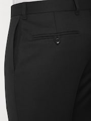 Black Regular Fit Wool Blend Textured Trousers - Image 4 of 7
