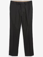 Black Regular Fit Wool Blend Textured Trousers - Image 6 of 7