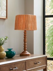 Nina Campbell Natural Ashwood Table Lamp - Image 2 of 5
