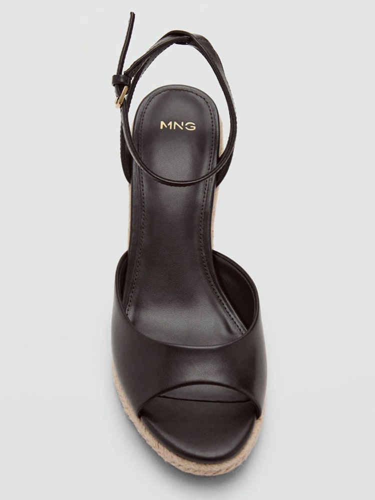 Mango Brown Strappy Wedge Sandals - Image 4 of 4