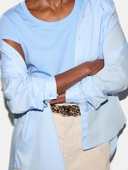 Jigsaw Sky Blue Supima Cotton Scoop Neck T-Shirt - Image 4 of 5