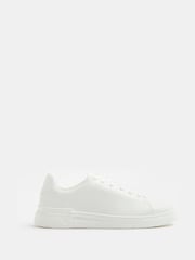 River Island White Lace Up Cupsole Trainers - Image 1 of 4