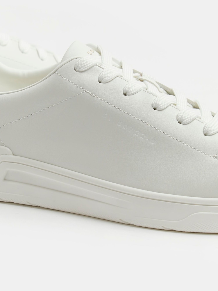 River Island White Lace Up Cupsole Trainers - Image 4 of 4