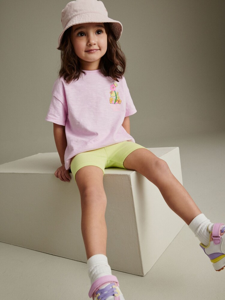 Pink/Green Character Short Sleeve Top and Shorts Set (3mths-7yrs) - Image 2 of 7