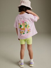 Pink/Green Character Short Sleeve Top and Shorts Set (3mths-7yrs) - Image 3 of 7