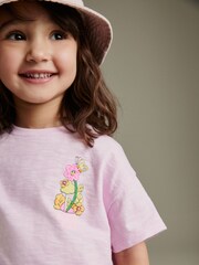 Pink/Green Character Short Sleeve Top and Shorts Set (3mths-7yrs) - Image 4 of 7
