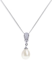 Ivory & Co Rhodium Serrano And Pearl Classic Drop Pendant - Image 1 of 4