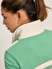 Joules Tadley Green & Pink Quarter Zip Sweatshirt - Image 6 of 7