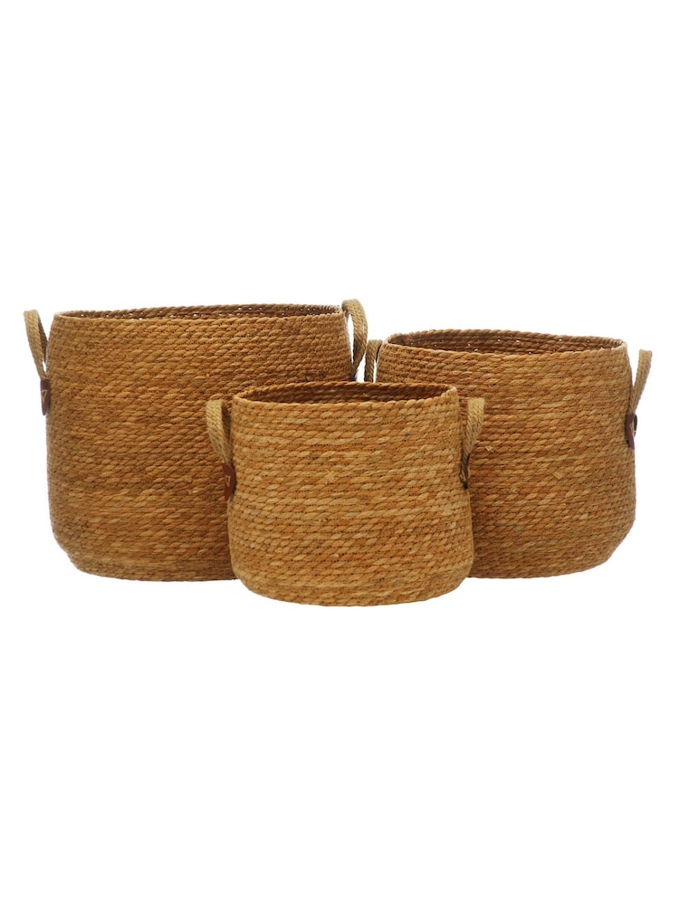 Otters Brook Set of 3 Asstd Sizes Grass Weaved Storage Baskets - Image 1 of 1