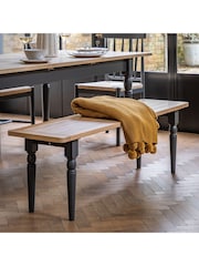 Gallery Home Meteor Navy Leroy Dining Bench - Image 1 of 3