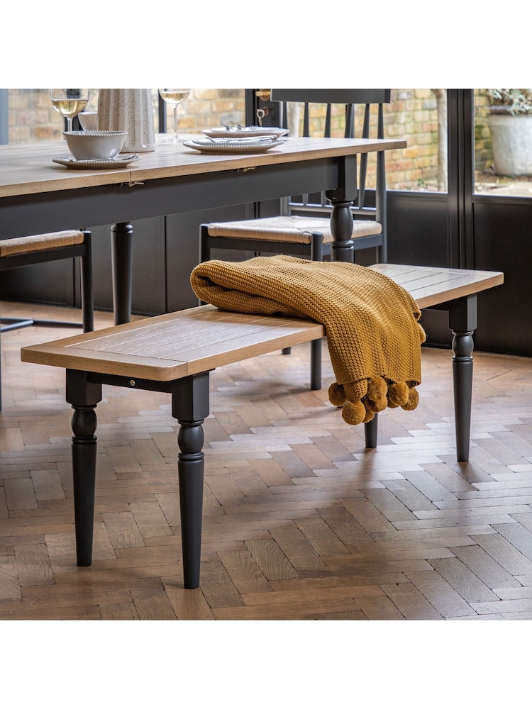 Gallery Home Meteor Navy Leroy Dining Bench - Image 1 of 3