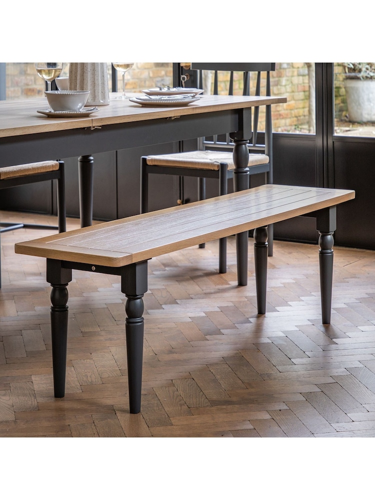 Gallery Home Meteor Navy Leroy Dining Bench - Image 2 of 3