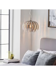 Gallery Home Silver Daphnie Silver Leaf 1 Bulb Pendant Ceiling Light - Image 1 of 9