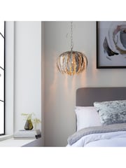 Gallery Home Silver Daphnie Silver Leaf 1 Bulb Pendant Ceiling Light - Image 3 of 9