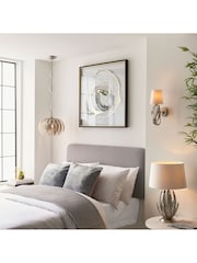 Gallery Home Silver Daphnie Silver Leaf 1 Bulb Pendant Ceiling Light - Image 4 of 9