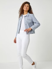 Roman Light Grey Stretch Denim Jacket - Image 3 of 5