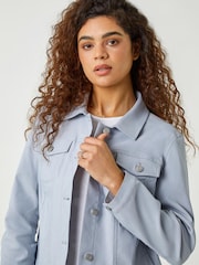 Roman Light Grey Stretch Denim Jacket - Image 4 of 5