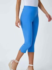 Roman Blue Cropped Stretch Trousers - Image 1 of 5