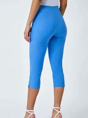 Roman Blue Cropped Stretch Trousers - Image 2 of 5
