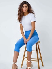Roman Blue Cropped Stretch Trousers - Image 4 of 5