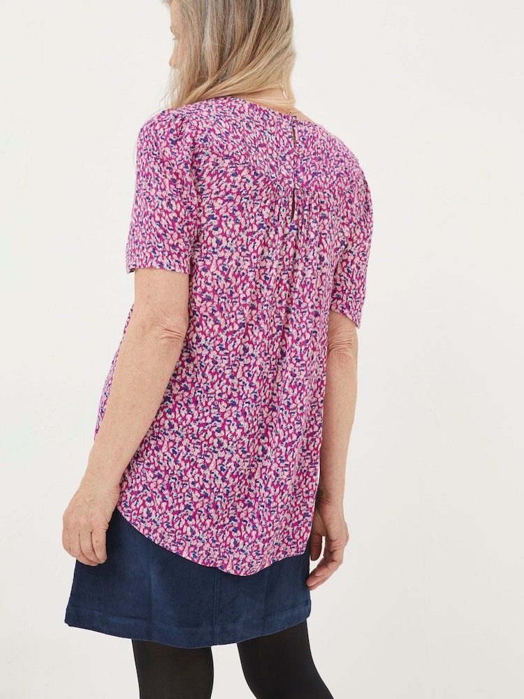 FatFace Pink Lyndy Textured Animal Blouse - Image 2 of 5