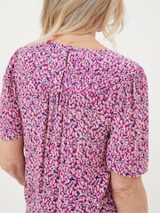 FatFace Pink Lyndy Textured Animal Blouse - Image 4 of 5
