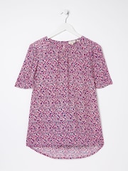 FatFace Pink Lyndy Textured Animal Blouse - Image 5 of 5