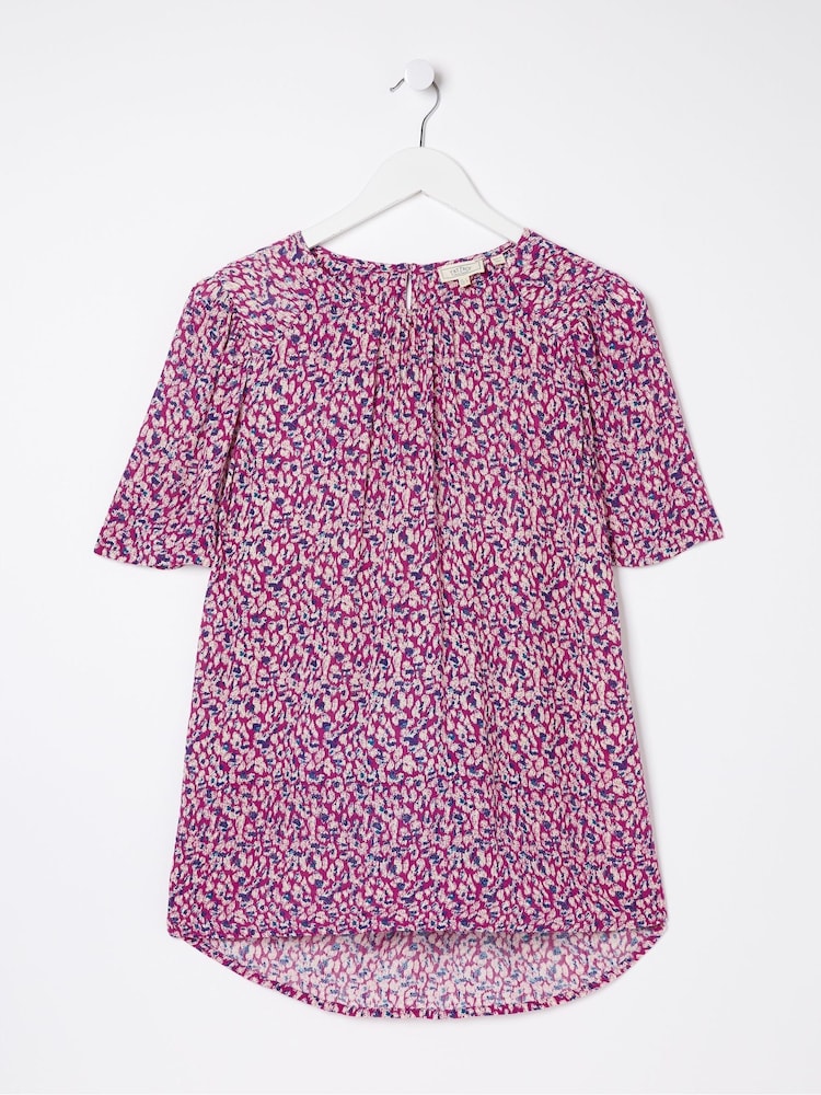 FatFace Pink Lyndy Textured Animal Blouse - Image 5 of 5
