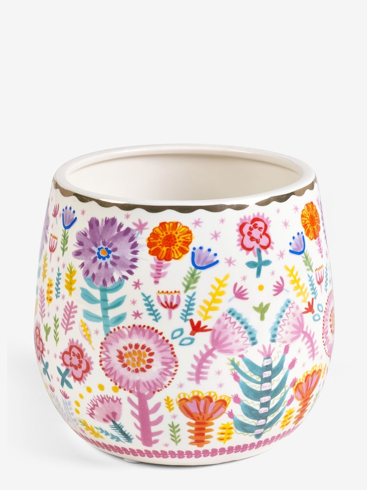 Lucy Tiffney Floral Large Plant Pot - Image 4 of 4